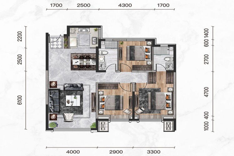 遠洲大都匯-戶型圖大全-包頭市樂優美窩整裝