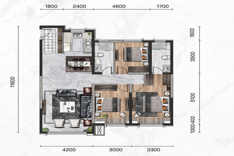 遠洲大都匯-戶型圖大全-包頭市樂優美窩整裝