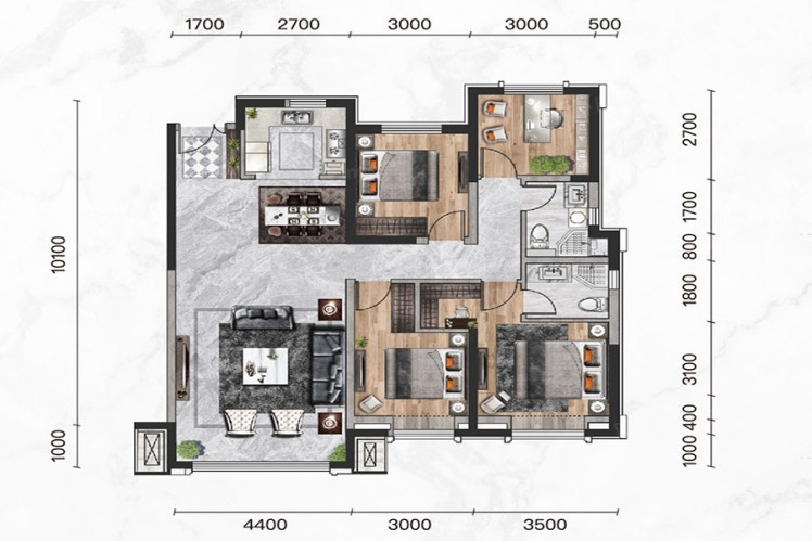 遠洲大都匯-戶型圖大全-包頭市樂優美窩整裝