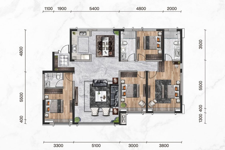 遠洲大都匯-戶型圖大全-包頭市樂優美窩整裝