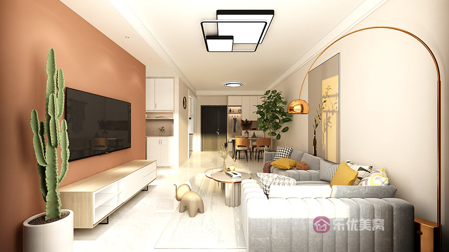 方興鳳凰臺105㎡現代簡約風格裝修效果圖