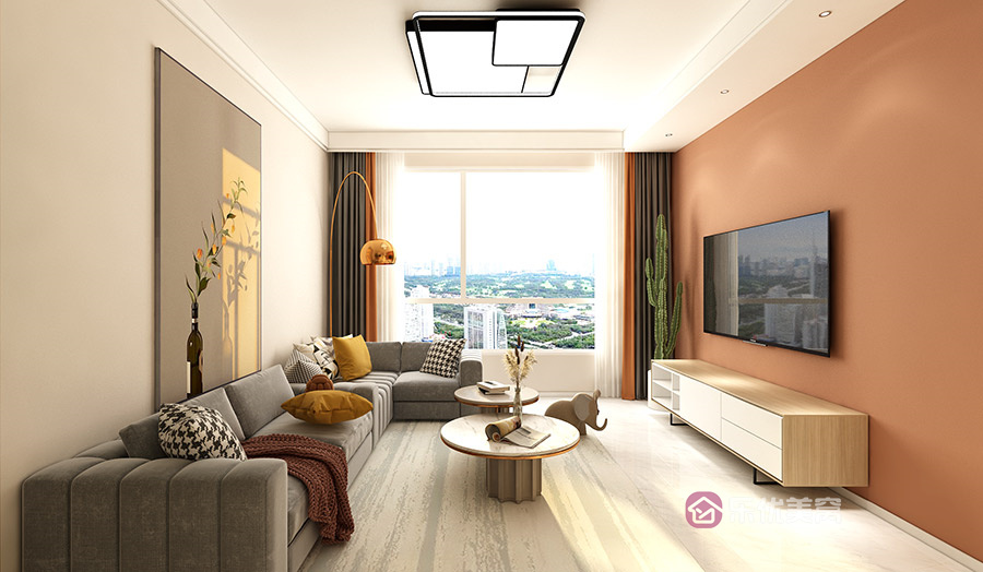 方興鳳凰臺105㎡現代簡約風格裝修效果圖