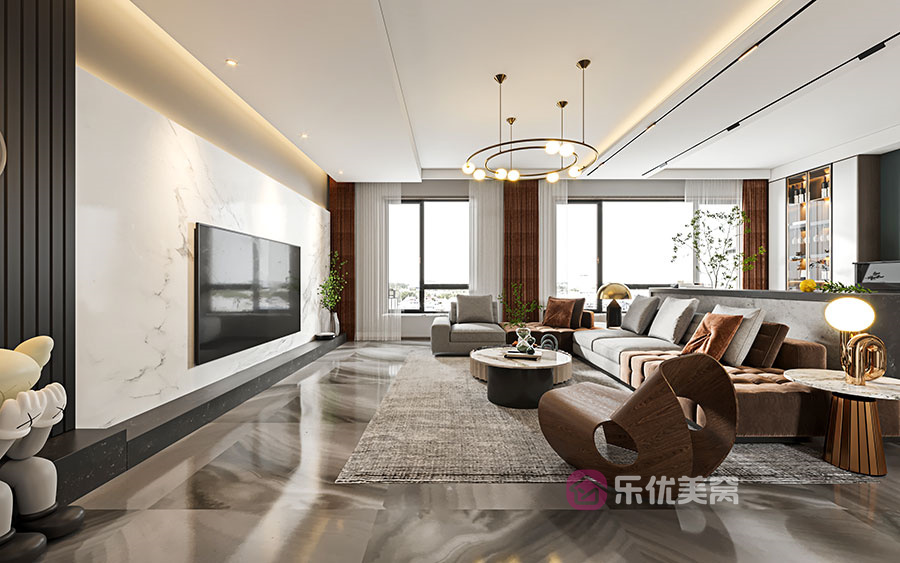 中海河山郡171㎡現代簡約風格裝修效果圖