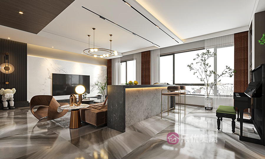 中海河山郡171㎡現代簡約風格裝修效果圖