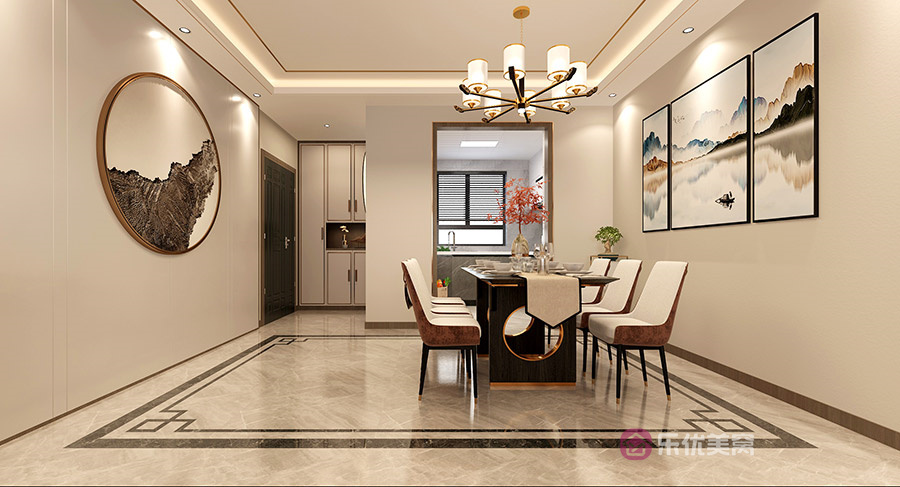 遠洲大都匯140㎡中式風格裝修效果圖