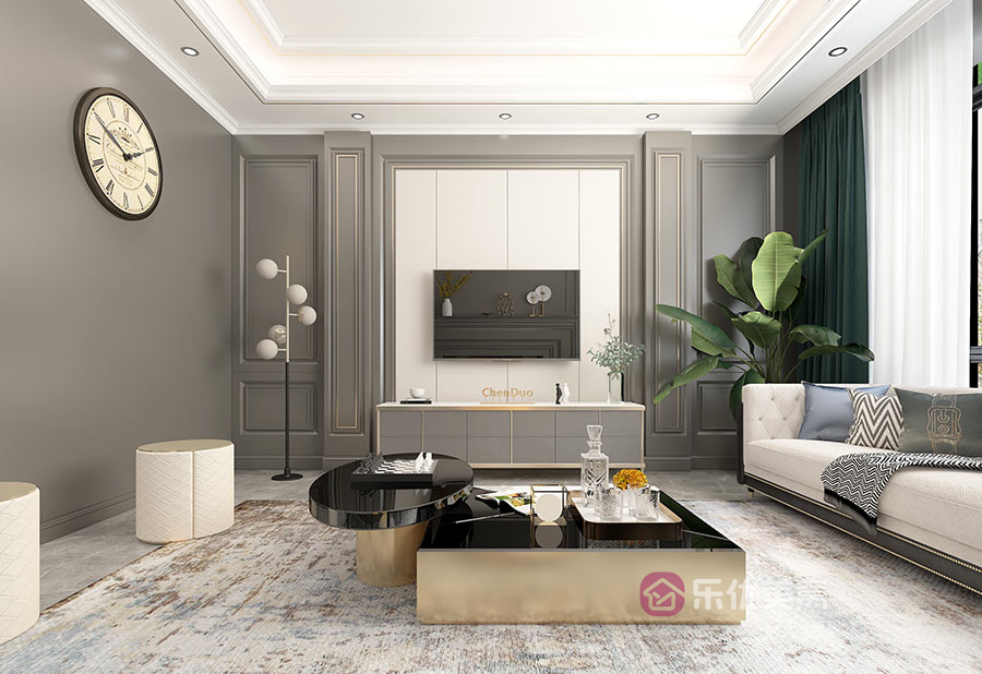 錦尚國(guó)際·錦天下174㎡美式輕奢風(fēng)格裝修效果圖