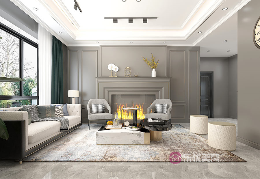 錦尚國(guó)際·錦天下174㎡美式輕奢風(fēng)格裝修效果圖