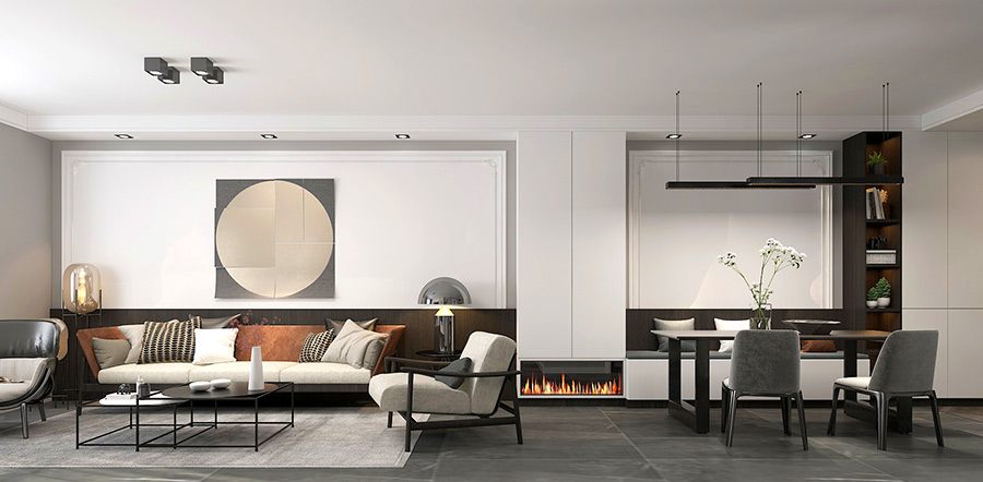 吾悅華府113㎡現代簡約風格裝修效果圖