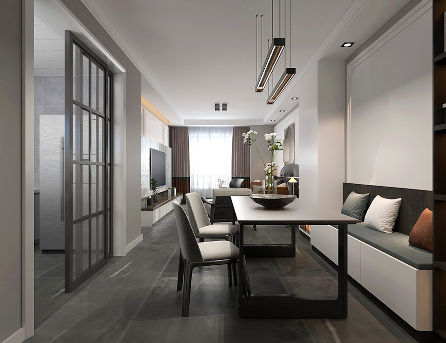 吾悅華府113㎡現代簡約風格裝修效果圖