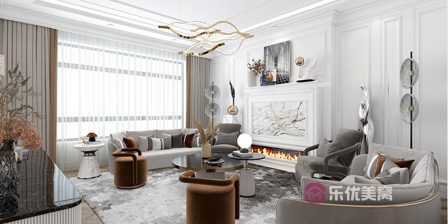 青山楓景116㎡法式風格裝修效果圖