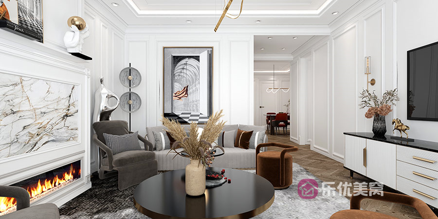 青山楓景116㎡法式風格裝修效果圖