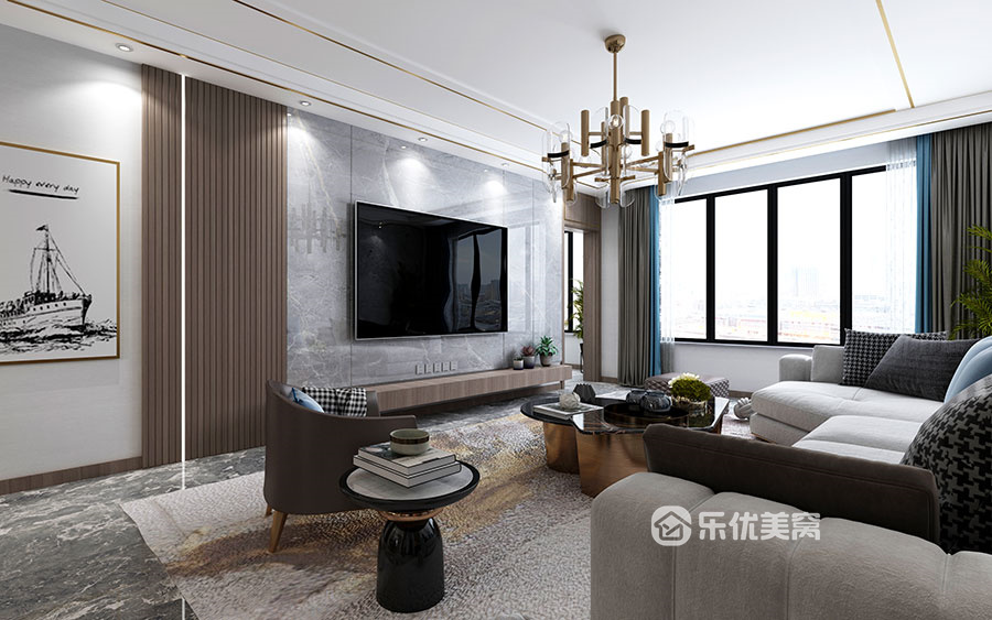 松石御景江山147㎡現代輕奢風格裝修效果圖