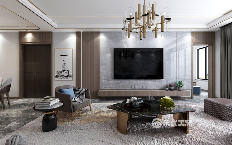 松石御景江山147㎡現代輕奢風格裝修效果圖