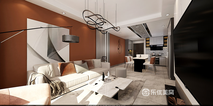 中冶德賢公館93㎡現(xiàn)代簡約風(fēng)格裝修效果圖