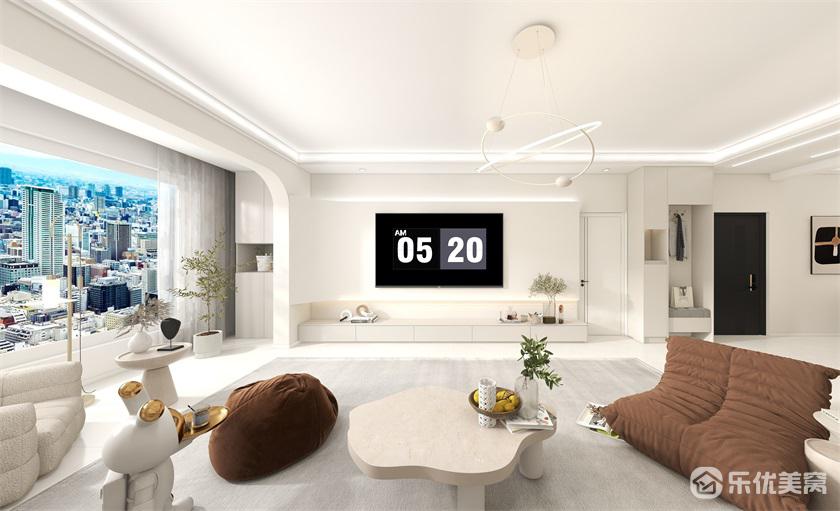 包頭保利拉菲公館整裝案例，152平純色空間好舒適！