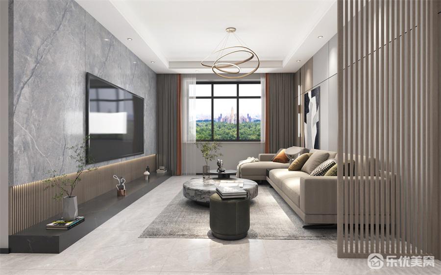 包頭整裝案例，現代輕奢風居家，木飾搭配好舒心！