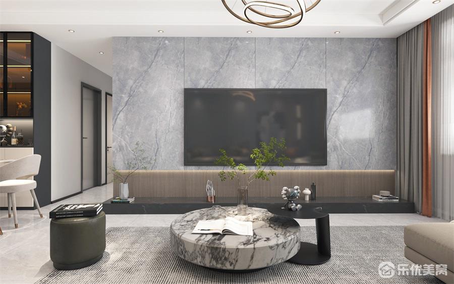 包頭整裝案例，現代輕奢風居家，木飾搭配好舒心！