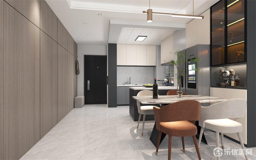 包頭整裝案例，現代輕奢風居家，木飾搭配好舒心！