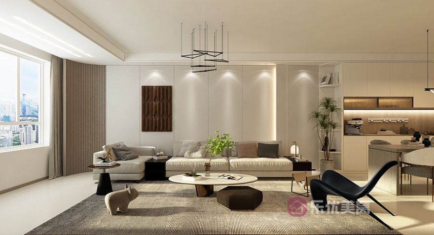 碧桂園鳳凰天域138㎡極簡風(fēng)格裝修效果圖