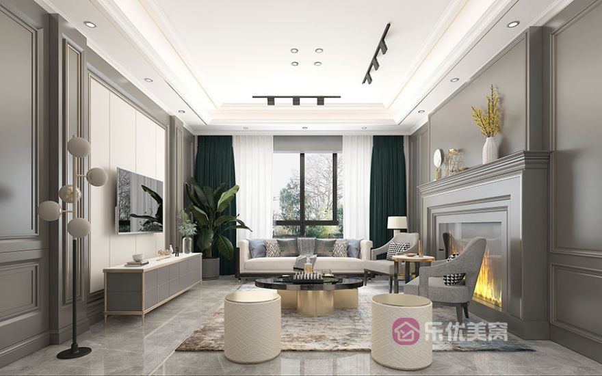 錦尚國際·錦天下174㎡美式輕奢風格裝修效果圖