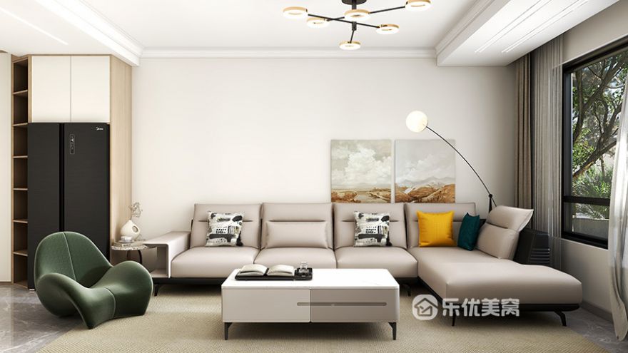 藍(lán)澤壹品府109㎡現(xiàn)代簡(jiǎn)約風(fēng)格裝修效果圖