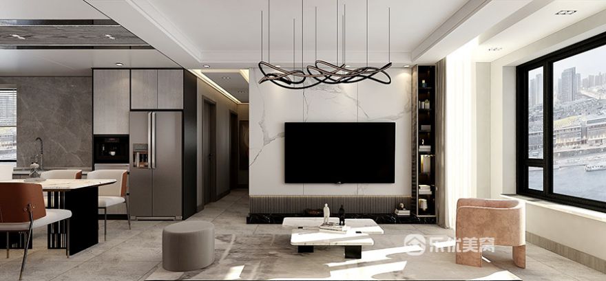 中冶德賢公館93㎡現(xiàn)代簡(jiǎn)約風(fēng)格裝修效果圖