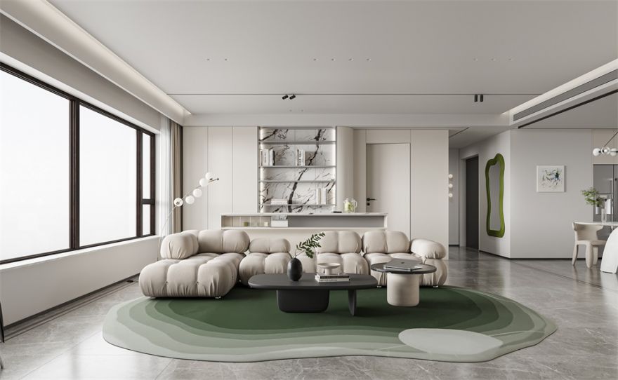 包頭中海河山郡整裝案例，純凈空間格調居家！