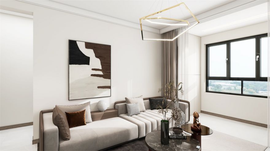 92平現代整裝全屋整潔，門洞太有個性了！